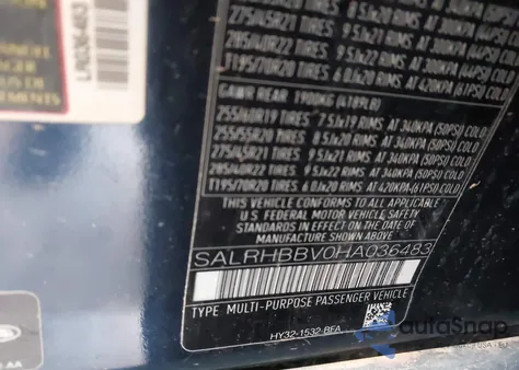 2017 Land Rover Discovery Hse Luxury from USA, damaged, VIN SALRHBBV0HA036483